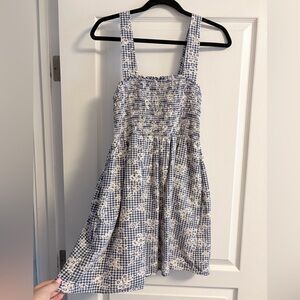 American Eagle Outfitters Blue and White Gingham Dress